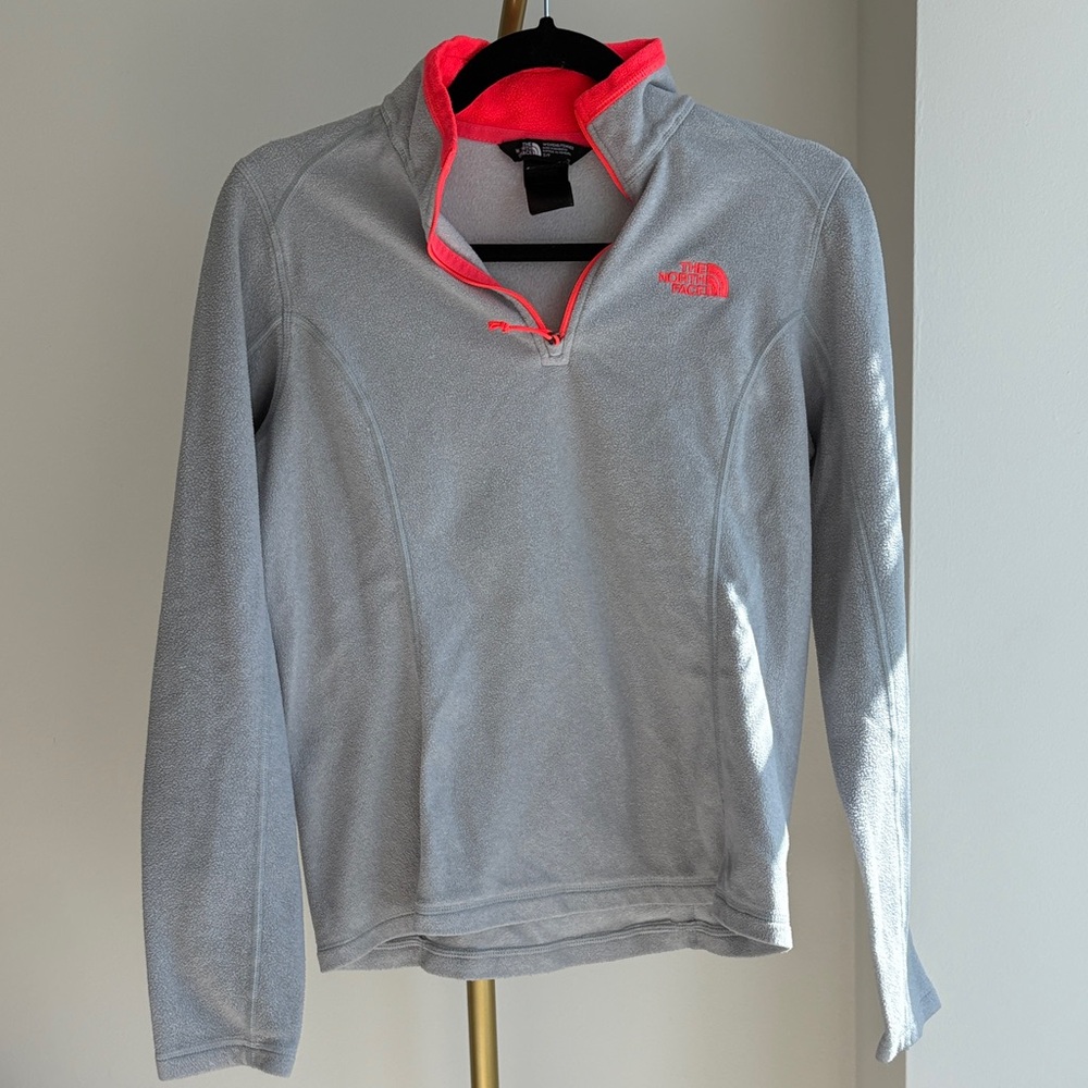 The North Face Gray Pullover with Orange Accents